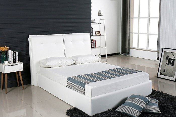 מיטה זוגית 140X190 דגם ג'ולי עם ארגז מצעים בצבע לבן