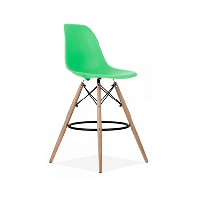 כסא בר מעוצב עם רגלי עץ מלא KARE ירוק