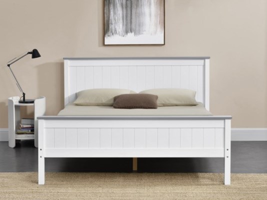 HOME DECOR מיטה זוגית 140x190 מעץ מלא בעיצוב קלאסי